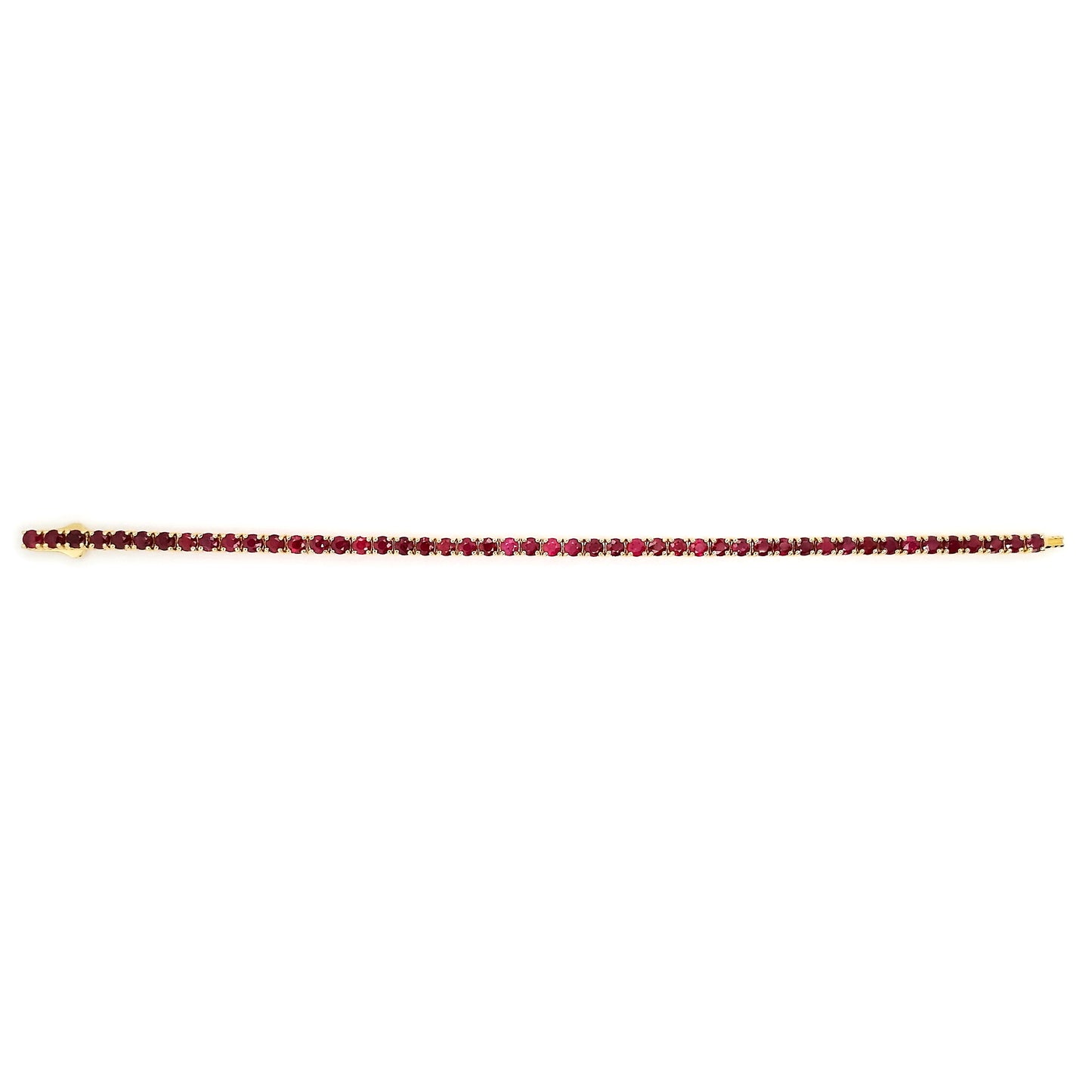 7.27ct Natural Rubies set with 14Kt Yellow Gold Bracelet - SALE