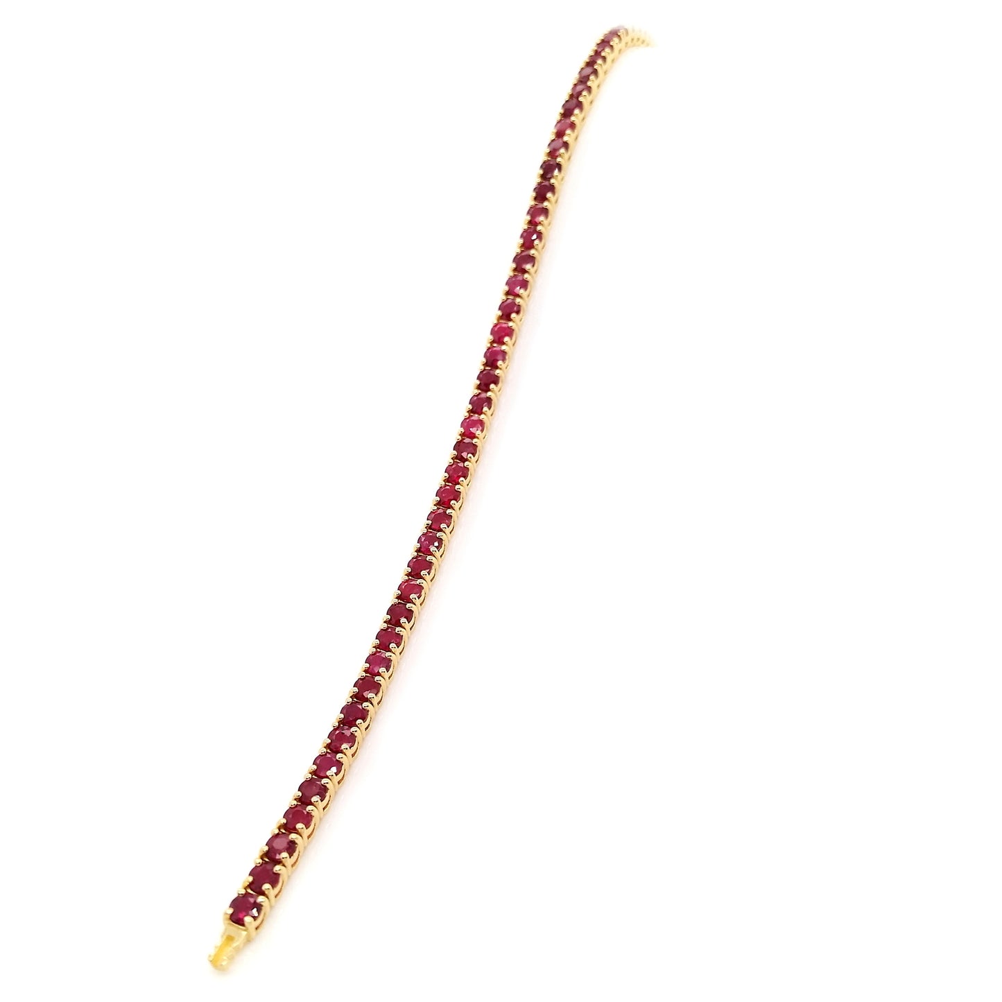 7.27ct Natural Rubies set with 14Kt Yellow Gold Bracelet - SALE