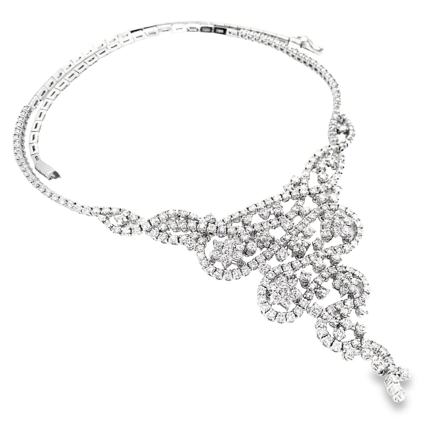 12.50ct Natural Diamonds set with 18K White Gold Necklace