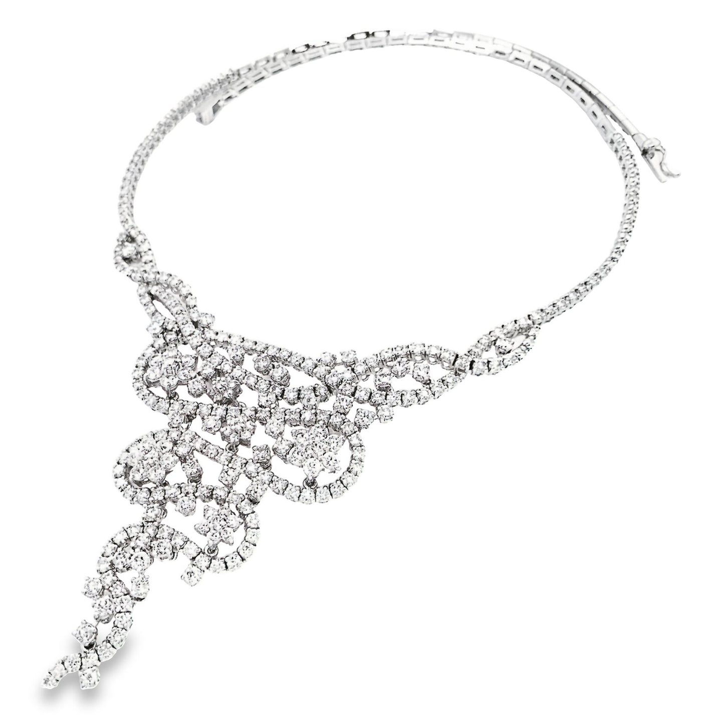 12.50ct Natural Diamonds set with 18K White Gold Necklace