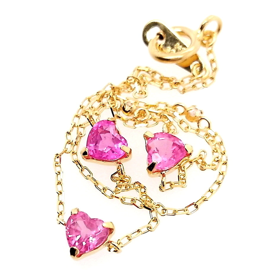0.86ct NATURAL PINK-SAPPHIRES and 0.02ct NATURAL DIAMONDS set with 18K Yellow Gold Bracelet - SALE
