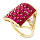 5.30ct BURMA RUBIES and 0.21ct NATURAL DIAMONDS set with 18K Yellow Gold Ring - SALE