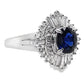 0.92ct NATURAL BURMA SAPPHIRE and 0.51ct NATURAL DIAMONDS set with Platinum Ring - SALE