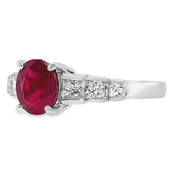 1.09ct NATURAL BURMA RUBY accented by 0.50ct NATURAL DIAMONDS set with Platinum Ring - SALE
