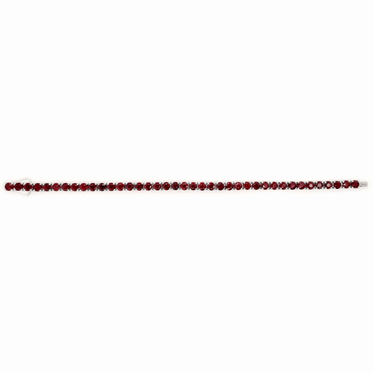 IGI Certified 11.46ct Natural Rubies 14K White Gold Bracelet
