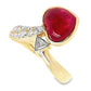 3.32ct 3.32ct NATURAL BURMA RUBY accented by 0.41ct NATURAL DIAMONDS Ring set in 18K Yellow Gold - SALE
