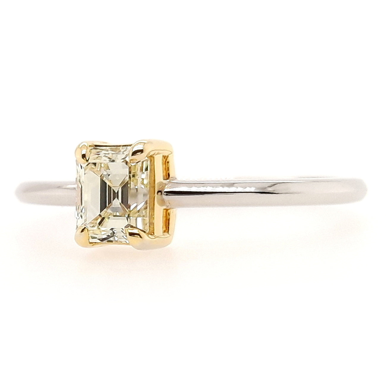 0.61ct Natural Fancy Diamond set with 14K Yellow & White Gold Ring