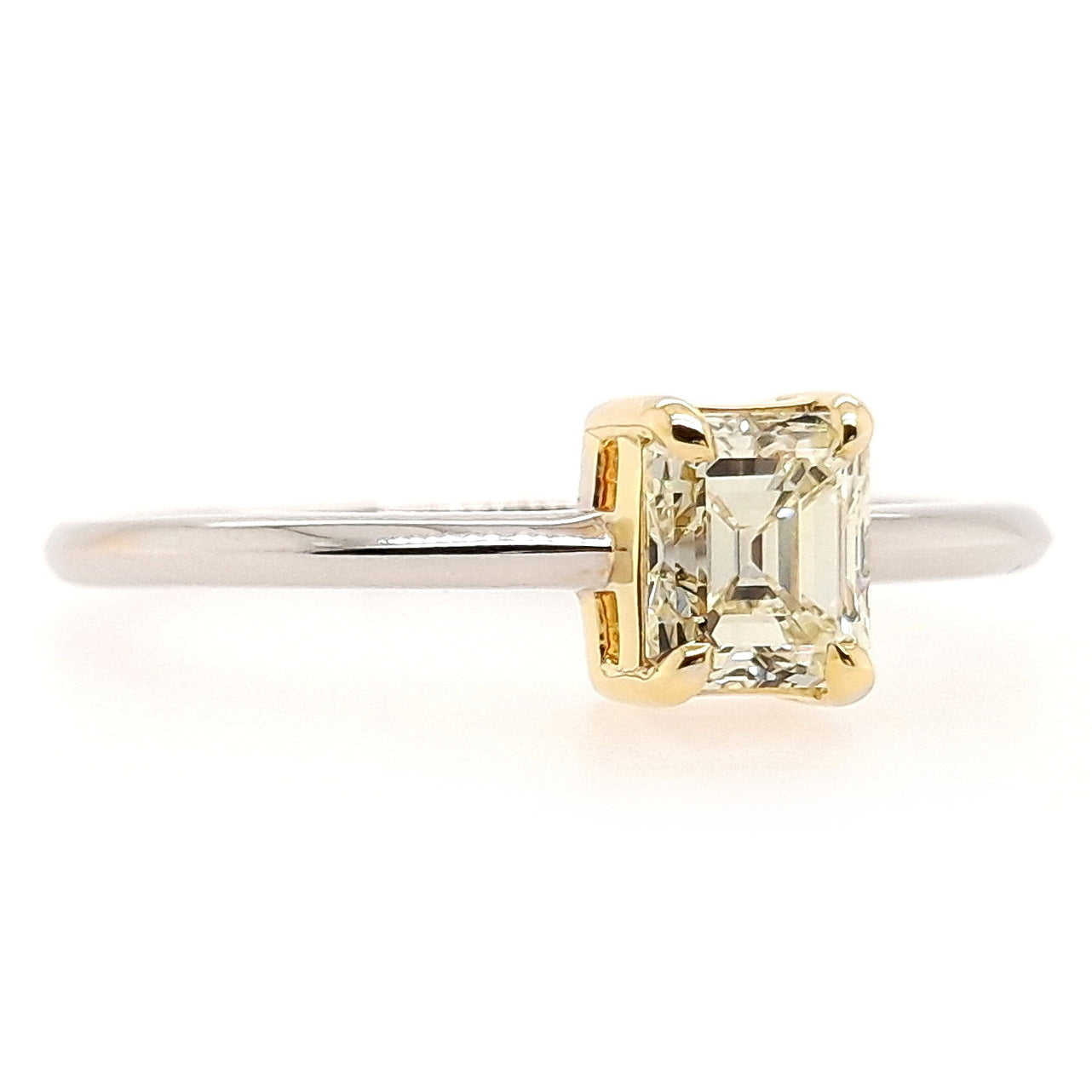 0.61ct Natural Fancy Diamond set with 14K Yellow & White Gold Ring