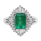 1.01ct NATURAL COLOMBIA EMERALD and 0.47ct NATURAL DIAMONDS Ring set in Platinum - SALE
