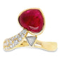 3.32ct 3.32ct NATURAL BURMA RUBY accented by 0.41ct NATURAL DIAMONDS Ring set in 18K Yellow Gold - SALE