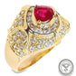 0.55ct NATURAL RUBY accented by 1.00ct NATURAL DIAMONDS set with 18KT Yellow Gold Ring - SALE