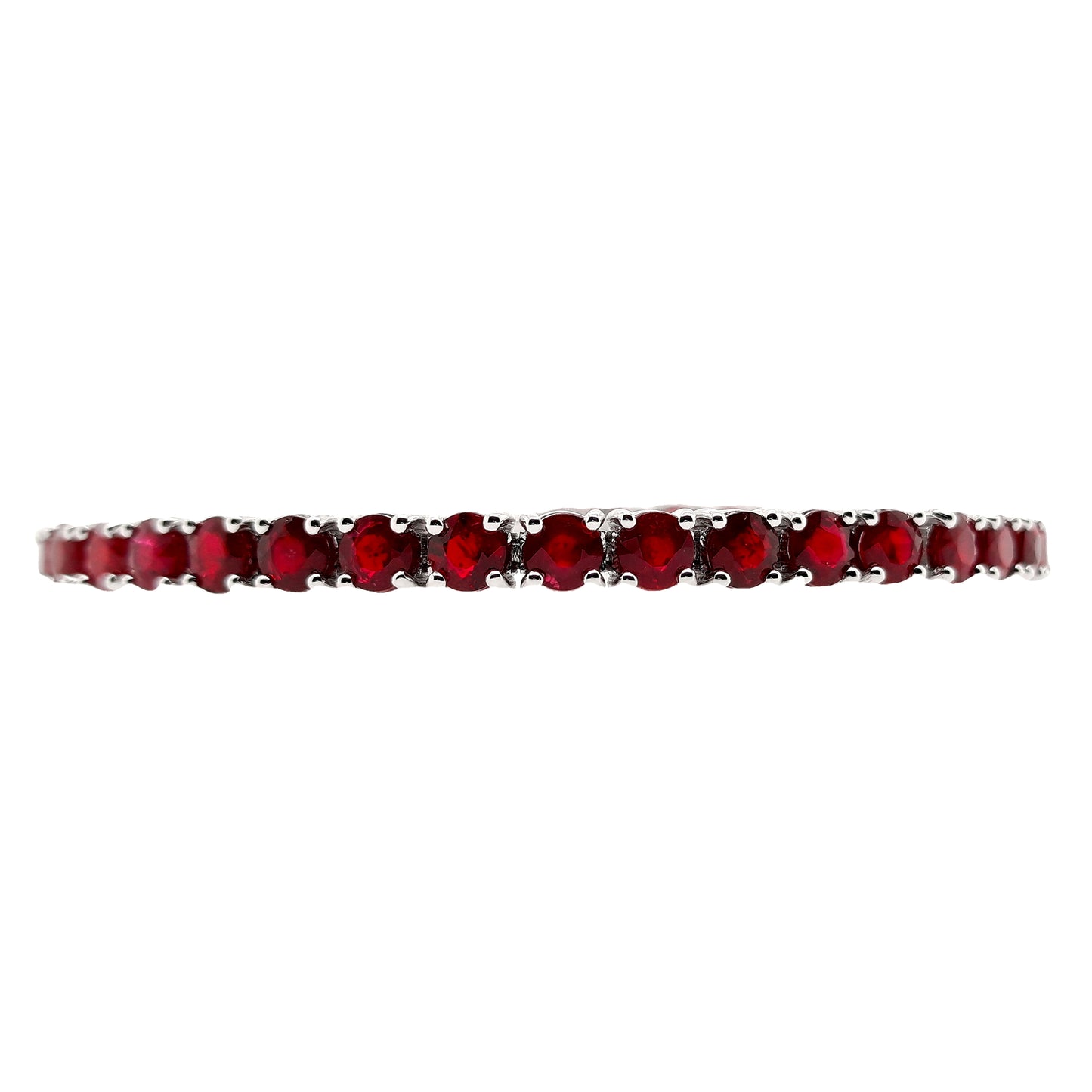 IGI Certified 11.46ct Natural Rubies 14K White Gold Bracelet