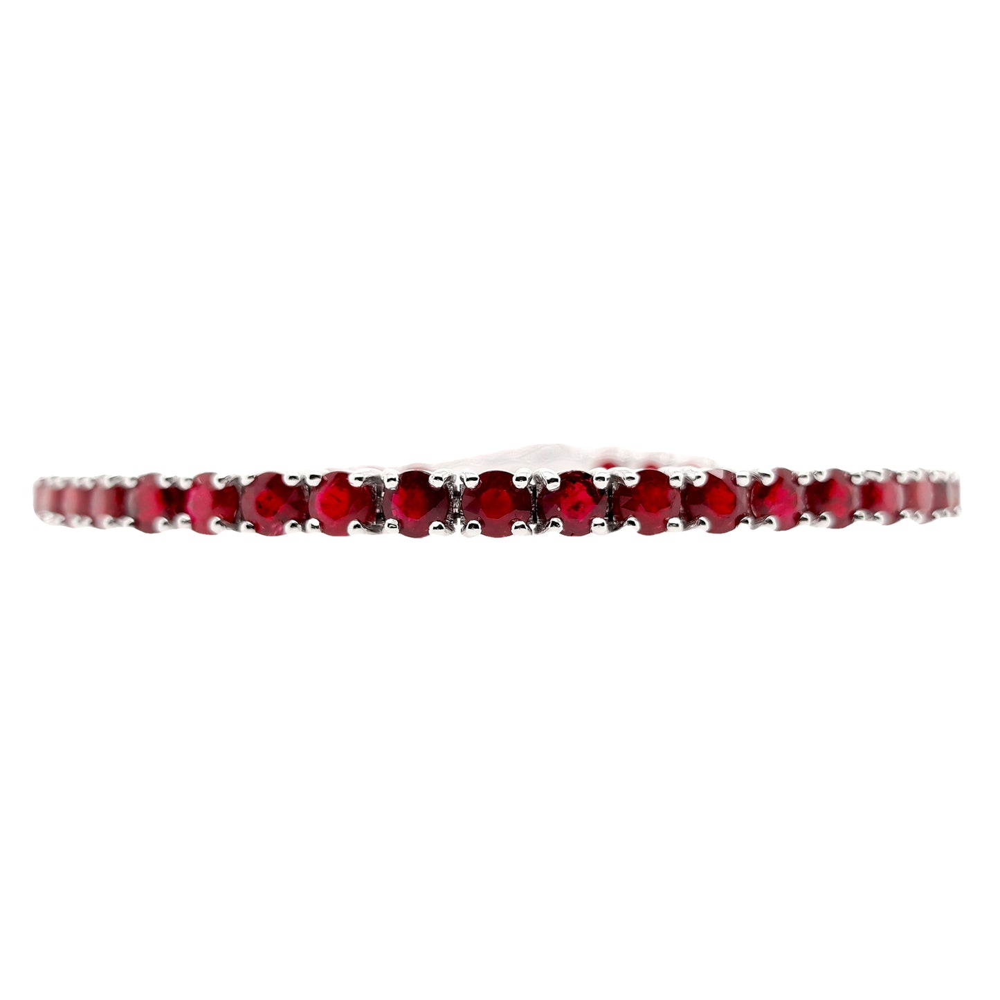 IGI Certified 11.03ct Natural Rubies 14K White Gold Bracelet - SALE
