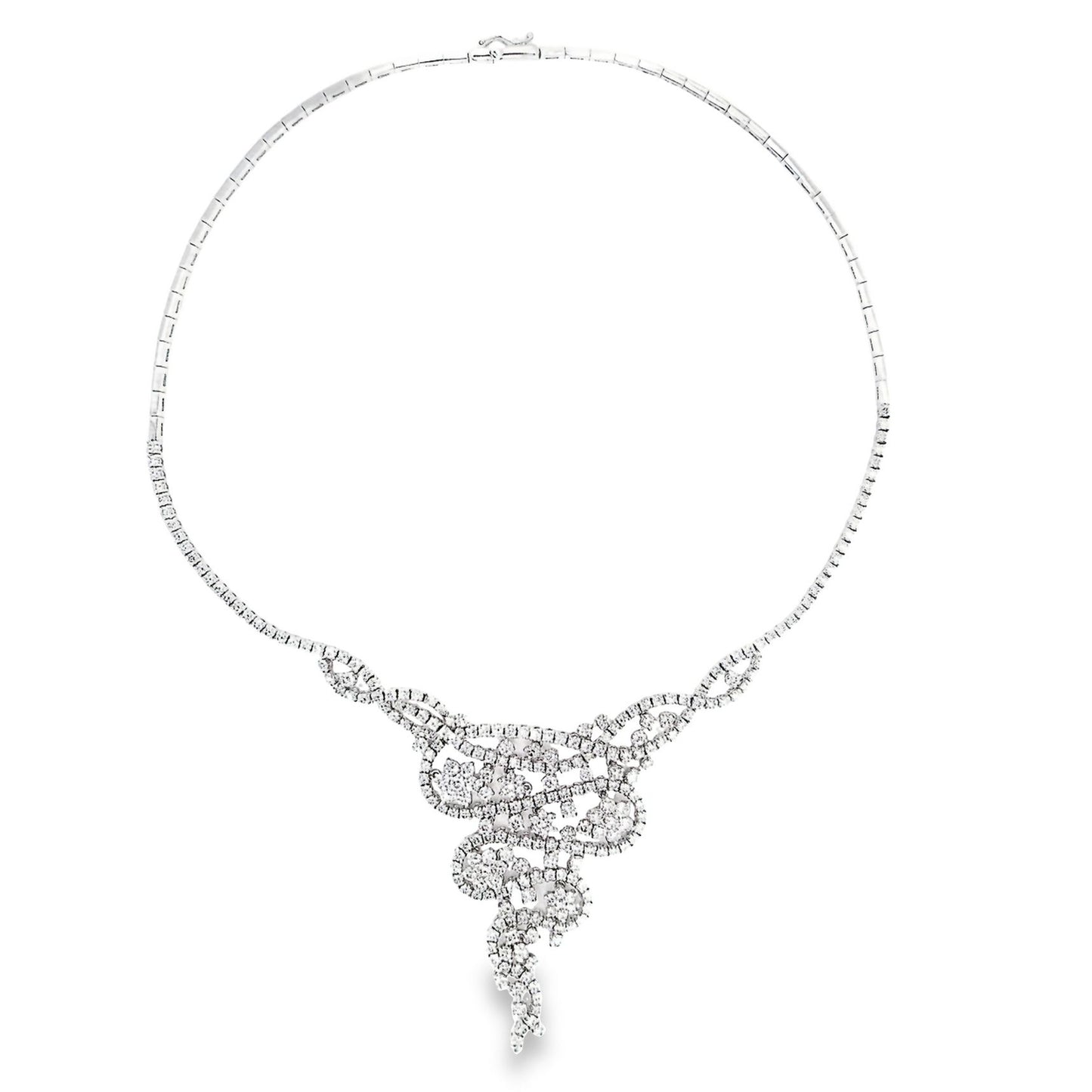 12.50ct Natural Diamonds set with 18K White Gold Necklace