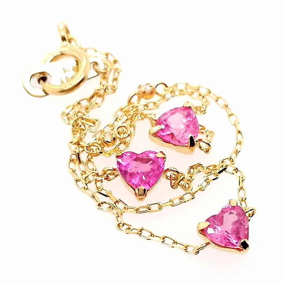 0.86ct NATURAL PINK-SAPPHIRES and 0.02ct NATURAL DIAMONDS set with 18K Yellow Gold Bracelet - SALE