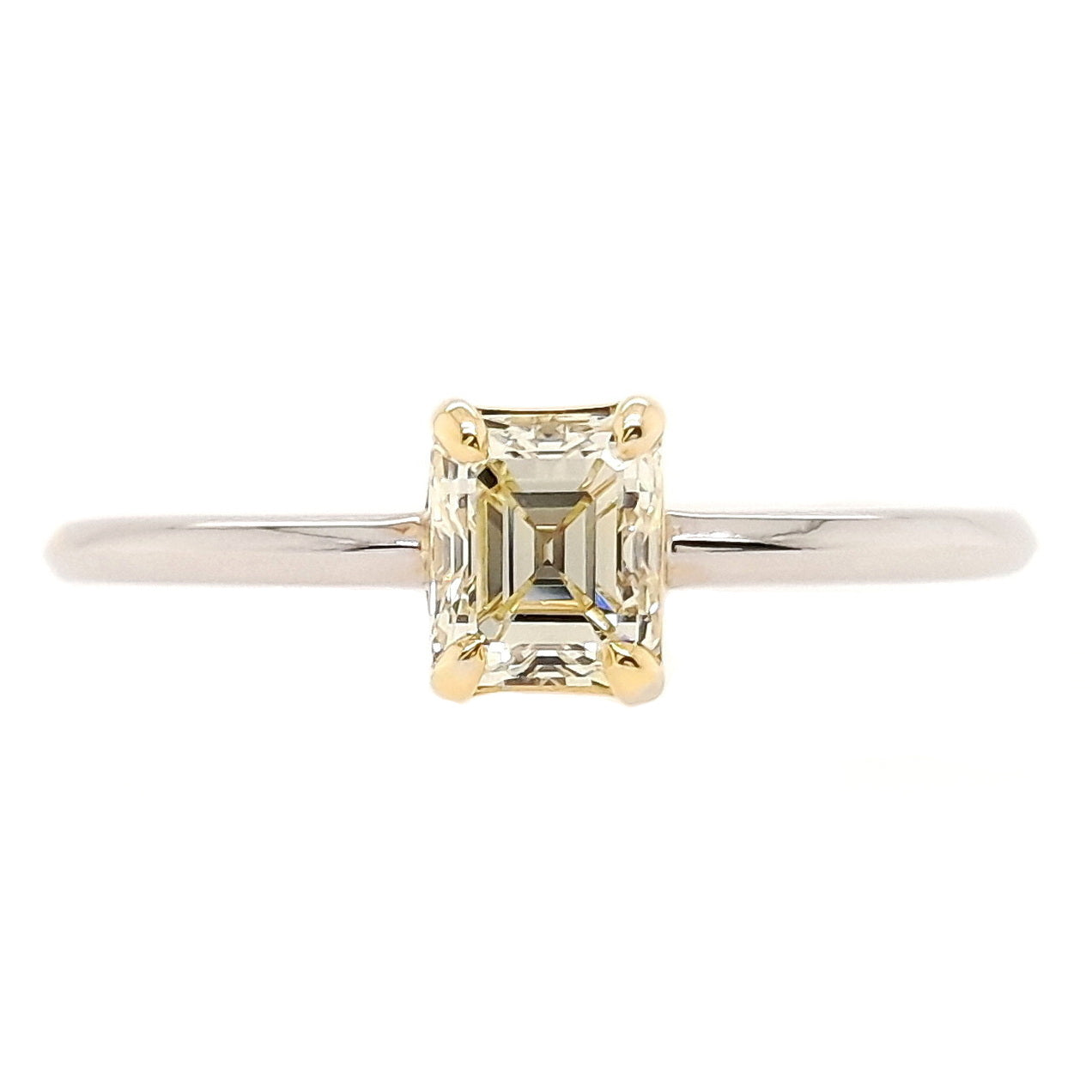 0.61ct Natural Fancy Diamond set with 14K Yellow & White Gold Ring