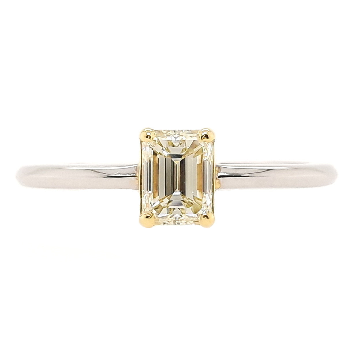 0.60ct Natural Fancy-colour diamond set with 14K Yellow & White Gold Ring - SALE