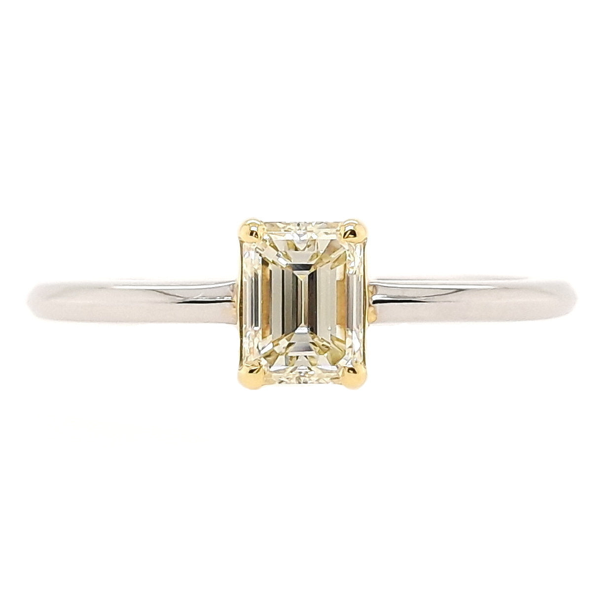 0.60ct NATURAL FANCY COLOR DIAMOND set with 14K Yellow & White Gold Ring - SALE