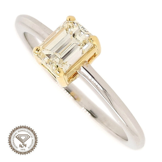 0.60ct NATURAL FANCY COLOR DIAMOND set with 14K Yellow & White Gold Ring - SALE