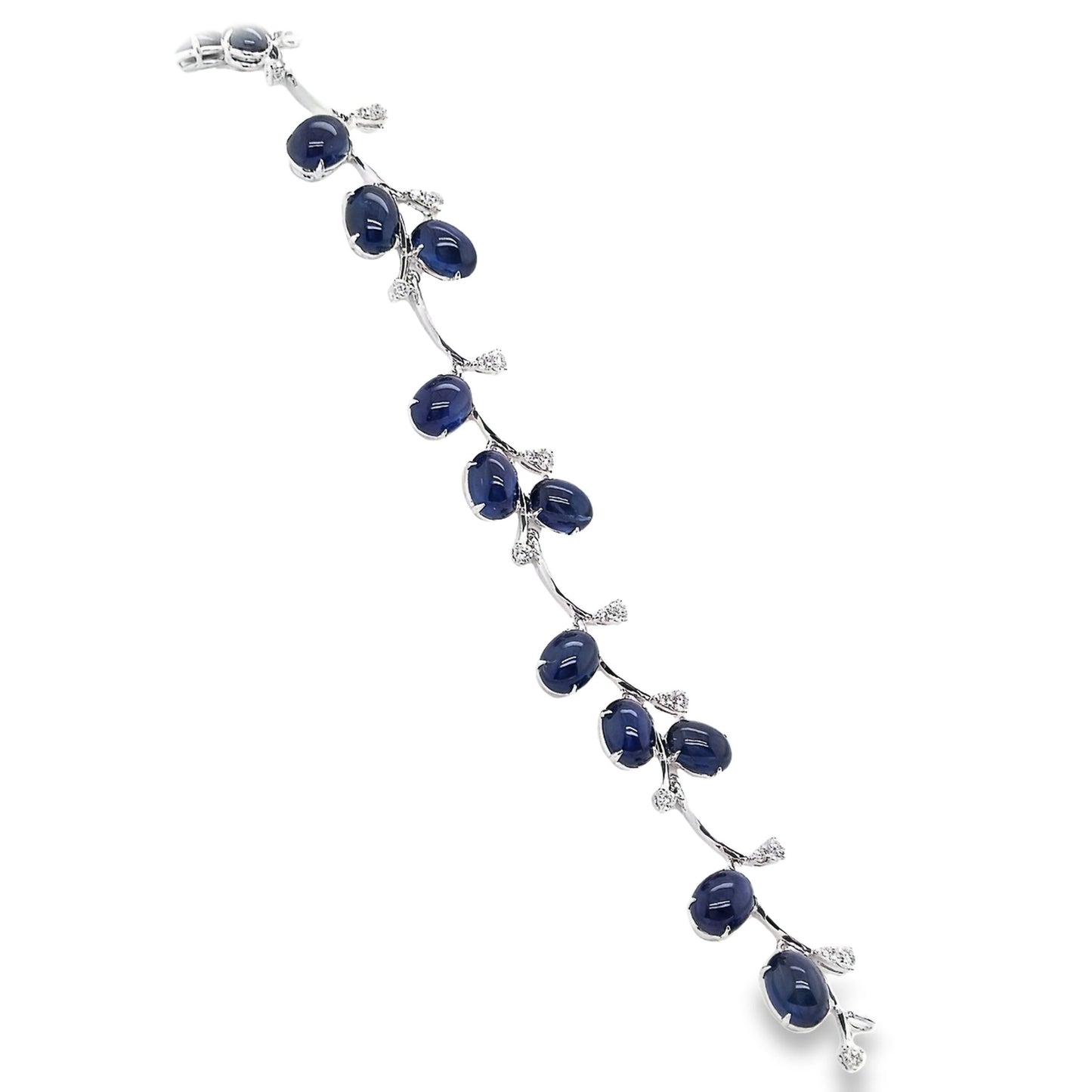 24.23ct NATURAL SAPPHIRES and 1.01ct NATURAL DIAMONDS Bracelet set with 18KT White Gold - SALE