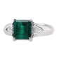 1.42ct Muzo No-Oil Colombia Emerald 0.16ct Natural Diamonds set in Platinum Ring