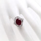 3.87ct NATURAL NOT-HEATED THAI RUBY accented by 1.71ct NATURAL DIAMONDS set in Platinum Ring