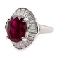 3.87ct NATURAL NOT-HEATED THAI RUBY accented by 1.71ct NATURAL DIAMONDS set in Platinum Ring