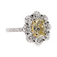 1.00ct NATURAL FANCY COLOR DIAMOND and 1.38ct NATURAL WHITE DIAMONDS set with 18K Yellow Gold & Platinum Ring