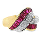 1.86ct NATURAL RUBIES and 0.27ct NATURAL DIAMONDS set with 18K Yellow & White Gold Ring