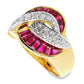 1.86ct NATURAL RUBIES and 0.27ct NATURAL DIAMONDS set with 18K Yellow & White Gold Ring