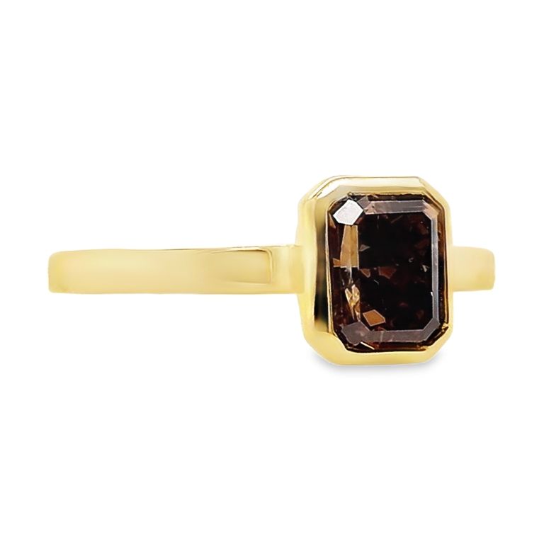 1.02ct NATURAL FANCY COLOR DIAMOND set in 18K Yellow Gold Ring