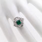 0.88ct NATURAL COLOMBIA EMERALD and 0.58ct NATURAL DIAMONDS set in Platinum Ring