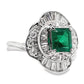 0.88ct NATURAL COLOMBIA EMERALD and 0.58ct NATURAL DIAMONDS set in Platinum Ring