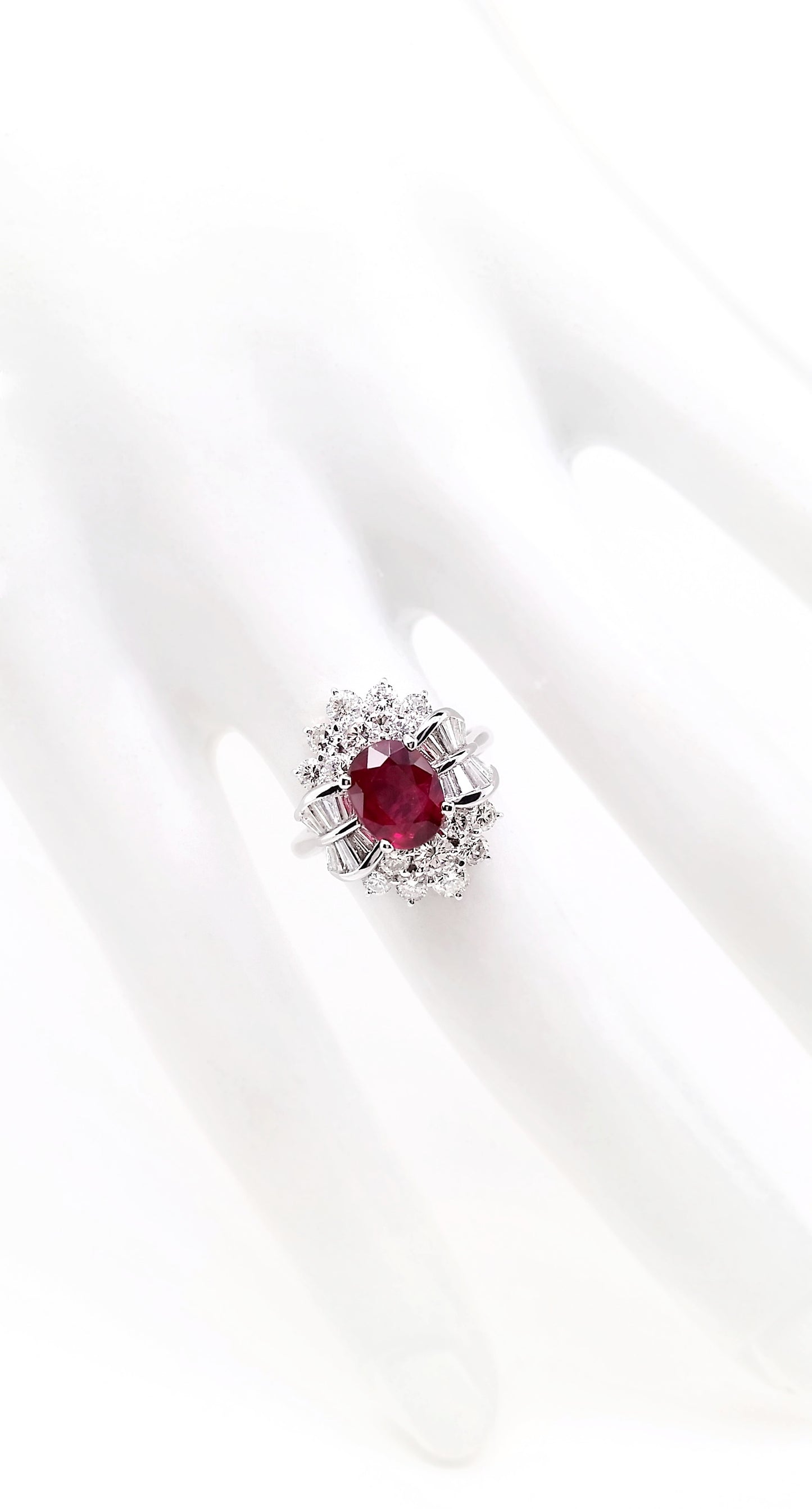 .98ct NATURAL THAI RUBY accented by 1.00ct NATURAL DIAMONDS set with 18K White Gold Ring