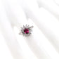 1.10ct NATURAL NOT-TREATED RUBY accented by 0.64ct NATURAL DIAMONDS set with Platinum Ring