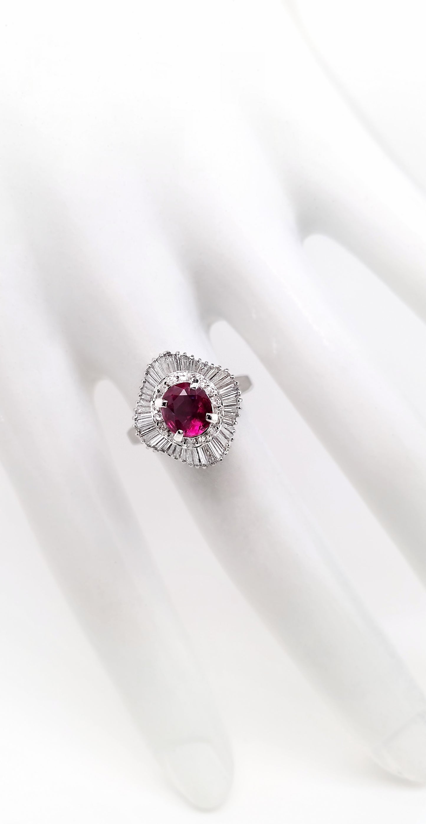 1.00ct Natural Ruby 0.94ct Natural Diamonds set it Platinum Ring - SALE