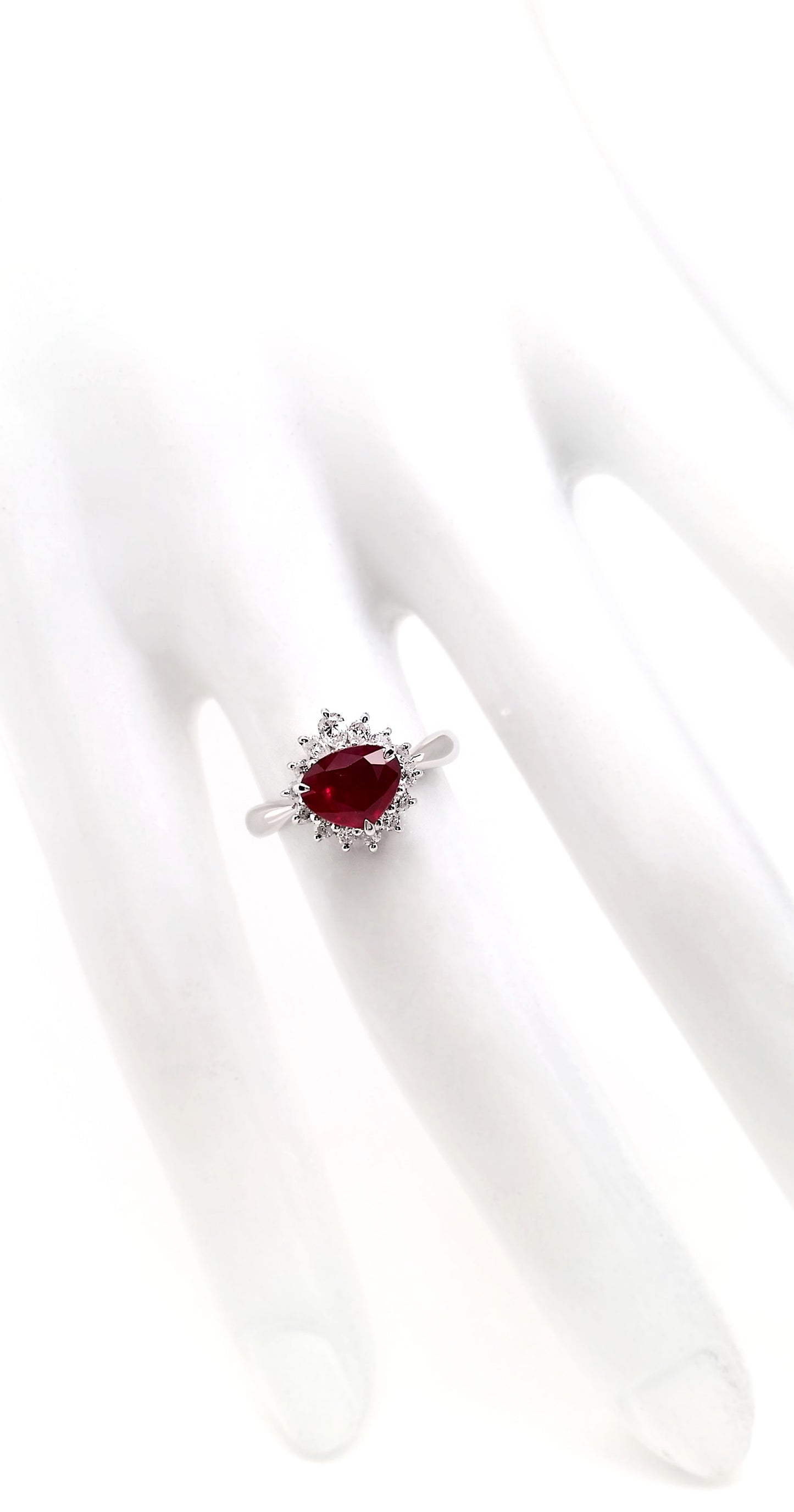 1.34ct Thai Ruby 0.34ct Natural Diamonds set in Platinum Ring - SALE