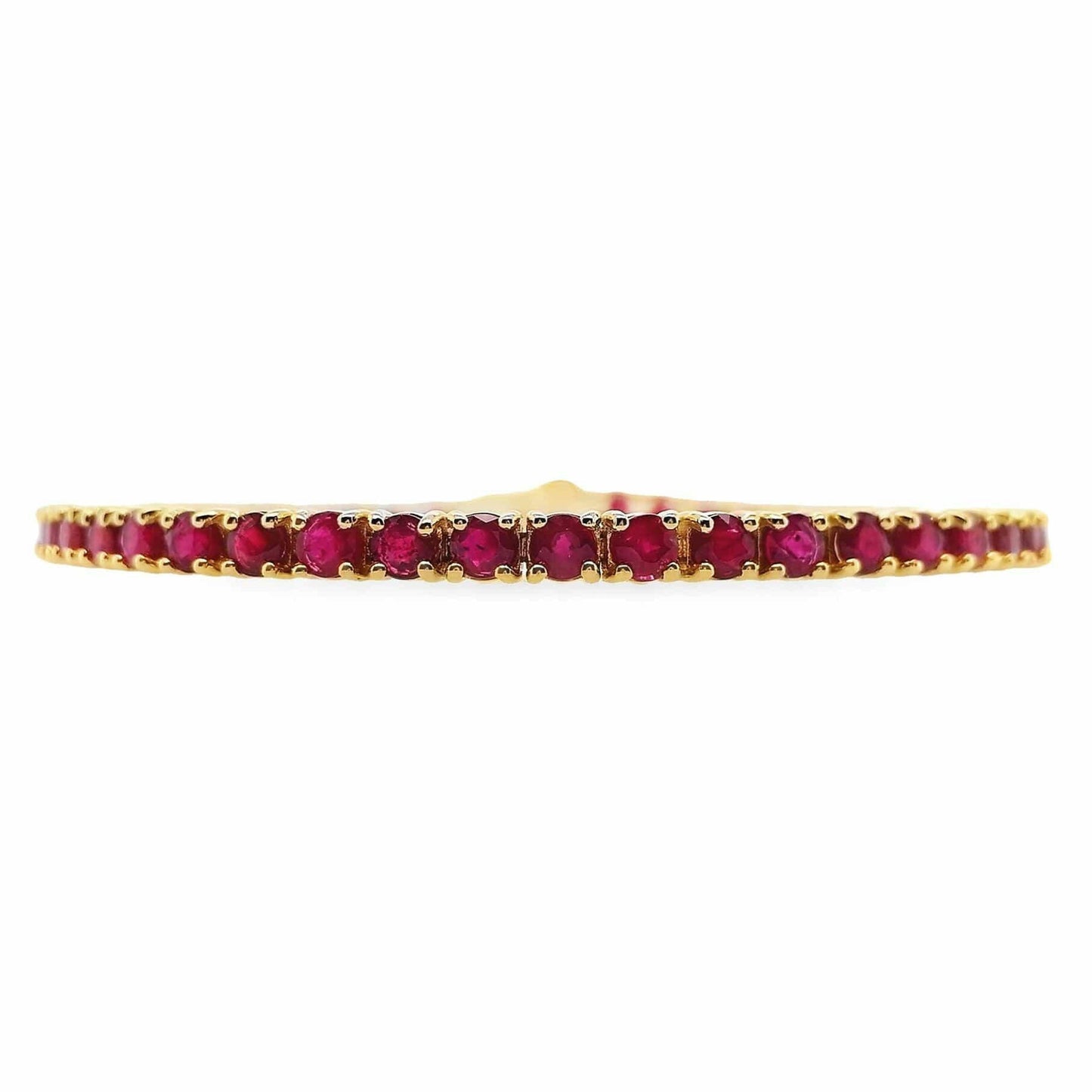 7.27ct Natural Rubies set in 14Kt Yellow Gold Bracelet