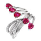 1.38ct NATURAL BURMA RUBIES and 0.17ct NATURAL DIAMONDS set with 18K White Gold Ring