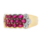 1.24ct Natural Rubies and 0.41ct Natural Diamonds set in 18k Yellow Gold Ring