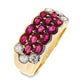 1.24ct Natural Rubies and 0.41ct Natural Diamonds set in 18k Yellow Gold Ring