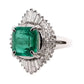 3.85ct Colombian Emerald and 0.80ct Natural Diamonds set in Platinum Ring - SALE