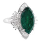 8.53ct Fine Vivid Colombia Emerald 1.49ct Natural Diamonds set with Platinum Ring - SALE