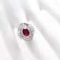 1.34ct NATURAL RUBY accented by 1.93ct NATURAL DIAMONDS set in Platinum Ring