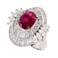 1.34ct NATURAL RUBY accented by 1.93ct NATURAL DIAMONDS set in Platinum Ring