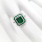 2.89ct NATURAL EMERALDS accented by 0.87ct NATURAL DIAMONDS set with 18K White Gold Ring