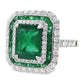 2.89ct NATURAL EMERALDS accented by 0.87ct NATURAL DIAMONDS set with 18K White Gold Ring