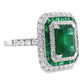 2.89ct NATURAL EMERALDS accented by 0.87ct NATURAL DIAMONDS set with 18K White Gold Ring