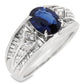 1.46ct NATURAL SAPPHIRE and 0.80ct NATURAL DIAMONDS set with Platinum Ring - SALE