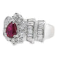 0.47ct NATURAL RUBY accented by 1.49ct NATURAL DIAMONDS set with Platinum Ring - SALE